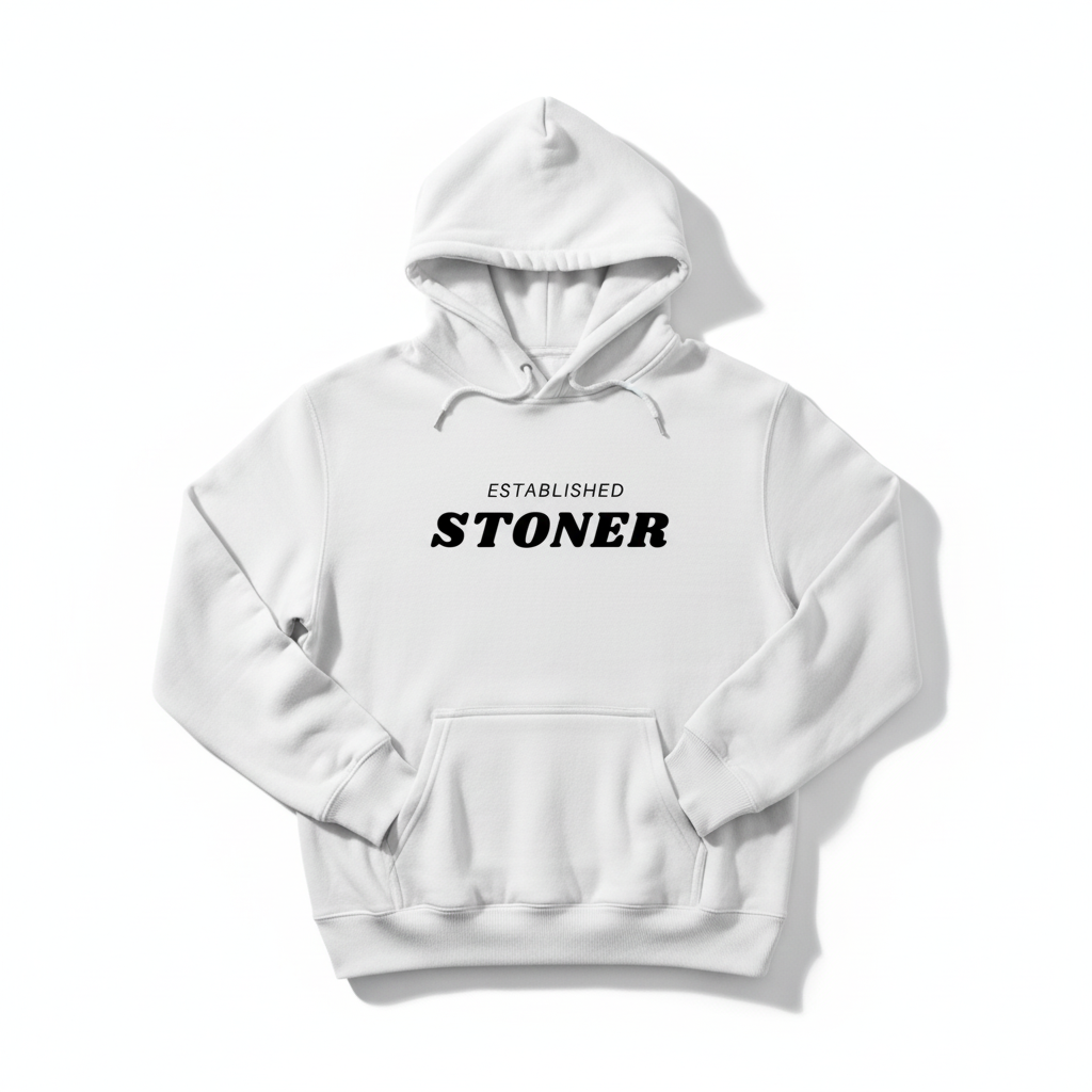 White Text Logo Hoodie
